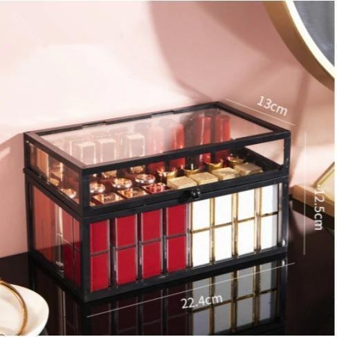 ShopClassyshop Glass Brush Storage Box Eyebrow Pencil Cosmetic Drawer Makeup Organiser Jewelry
