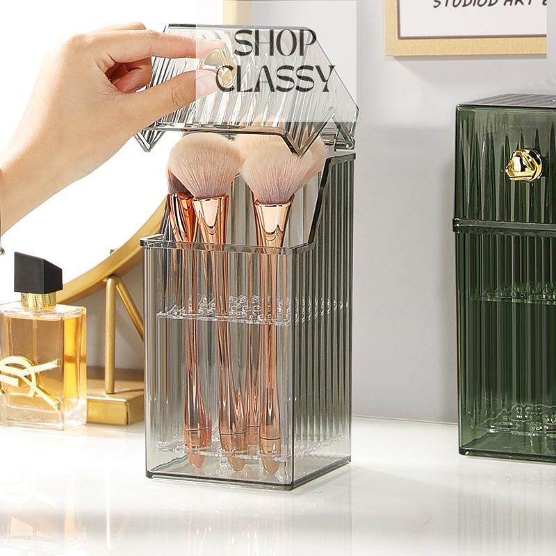 Shopclassyshop Light luxury makeup brush storage bucket desktop high-end  dust-py eye shadow brush