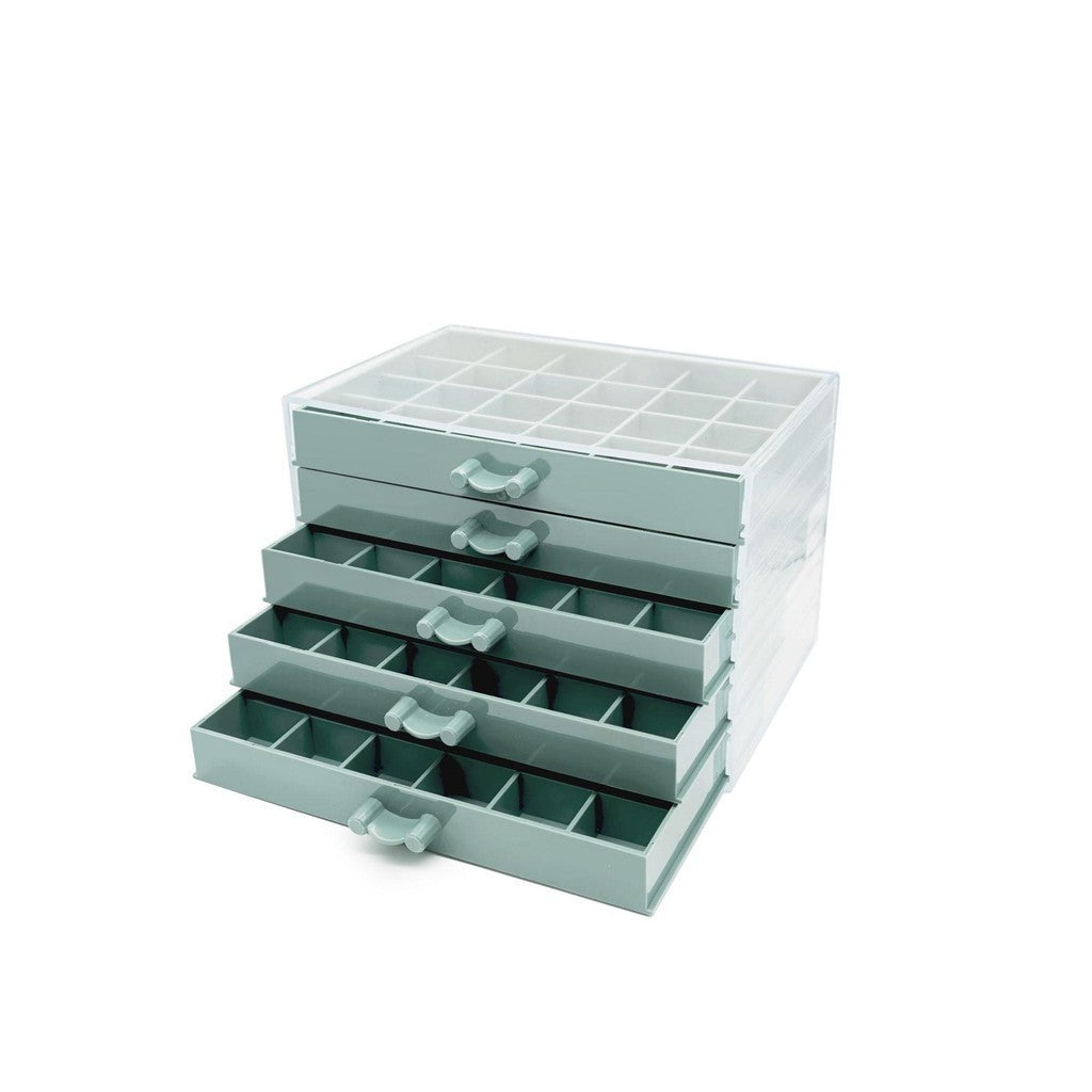 Shopclassyshop 5 Drawer 120 slot jewerly box anti-oxidation earring multi grid ring storage box