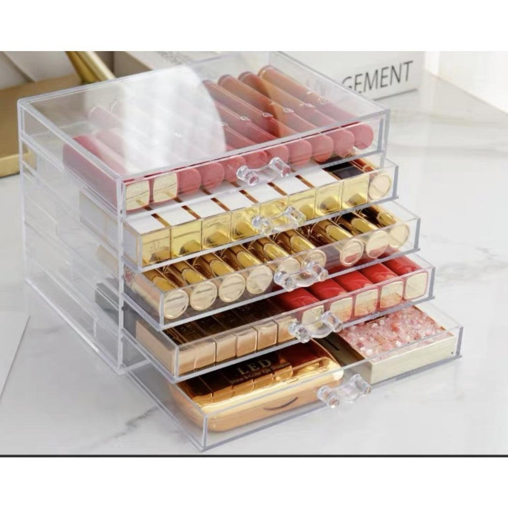 Shopclassyshop Five Drawer ins transparent Bracelet Organizer dust-proof earring bracelets necklaces jewelry storage box