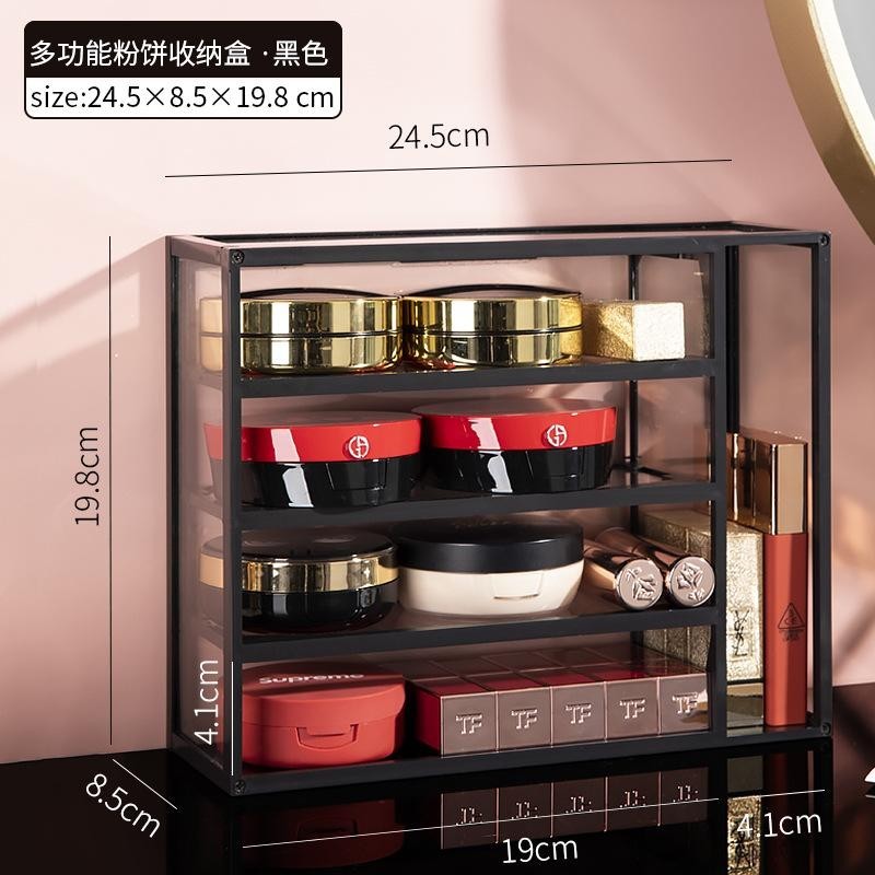 Shopclassyshop Glass make up Eyeshadow powder lipstick cosmetics rack desktop storage rack for foundation