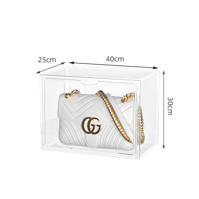 Shopclassyshop acrylic storage box for ladies handbag Collectable Bag box display magnetic suction luxury dust-proof