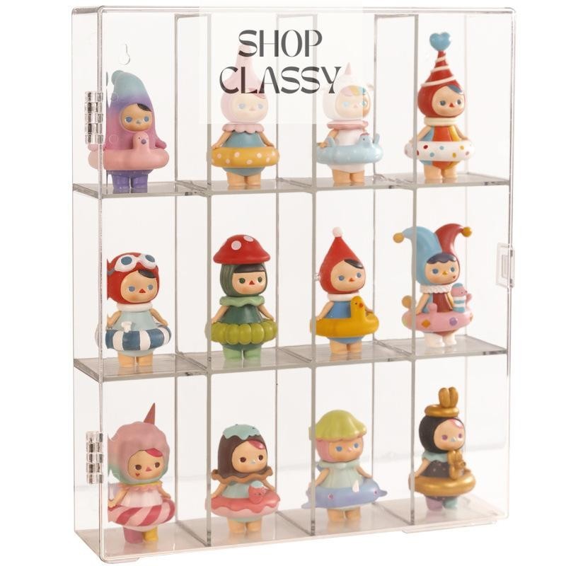 Shopclassyshop Pop Mart Blind Box organizer Display storage Acrylic Stand Figure Mart Display Wall Hanging Dust-proof