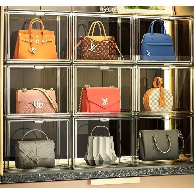 ShopClassyshop XXL Extra large Acrylic Premium Handbag Box Stackable with magnetic door for Luxury Bags