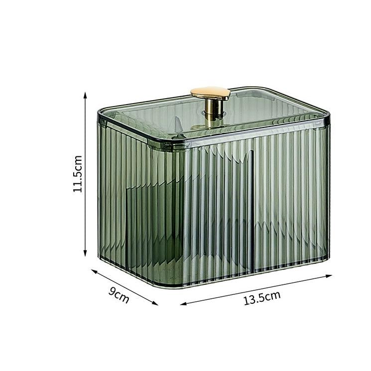 Transparent Acrylic makeup puff and cotton swab storage box Holder Organizer