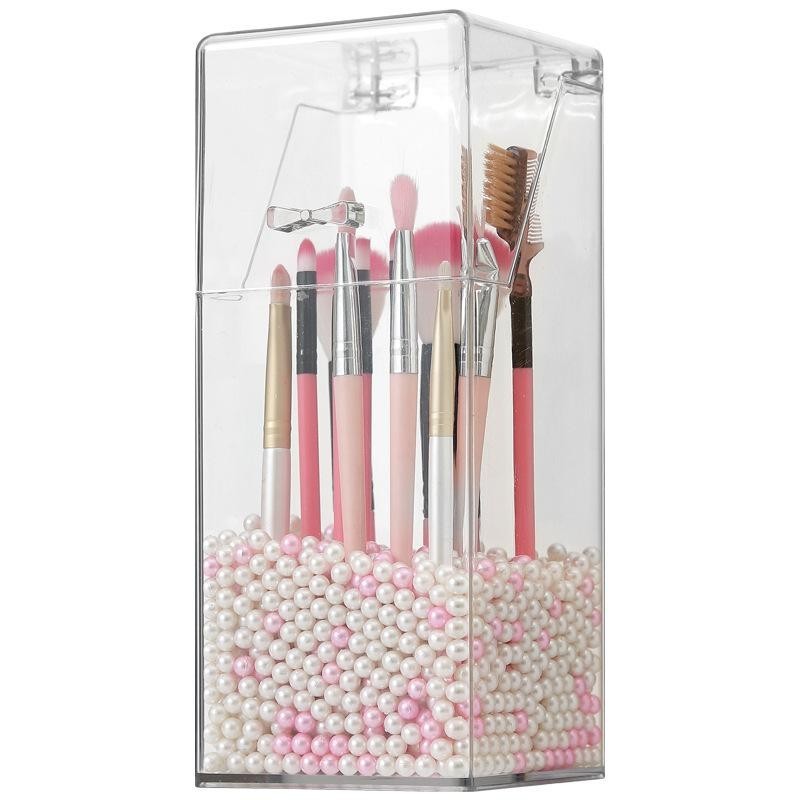 Shopclassyshop Acrylic plastic Brush holder Organizer eyebrow pencil beauty brush storage box cosmetics pen dust-proof
