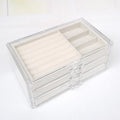 SG Stock ShopClassy Three drawer cosmetic storage box, jewelry necklace, earring ring display rack, velvet