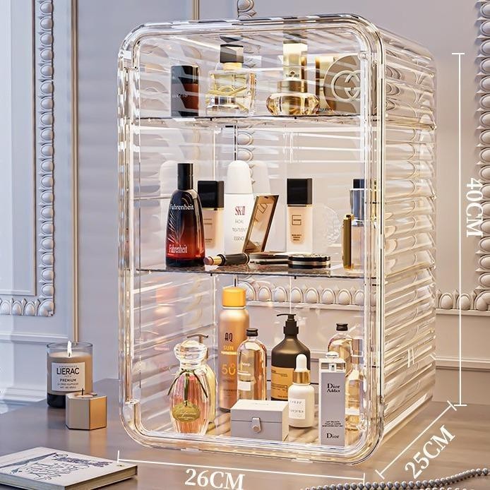 Shopclassy Transparent acrylic cosmetics skin care products dustproof finishing and storage Organizer