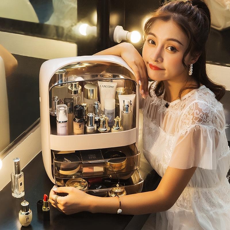 Shop Classy cosmetics storage box household organizer large desktop dustproof dressing table lipstick skin care  box