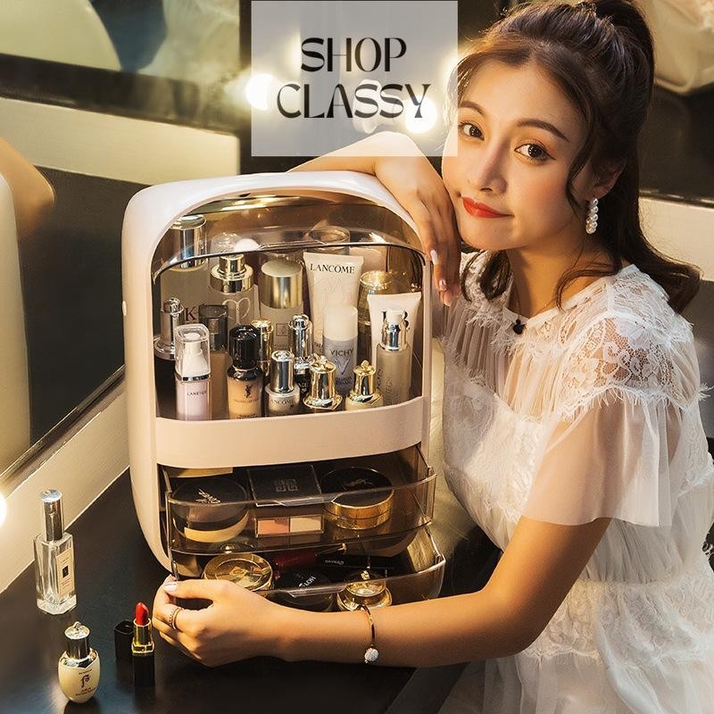 Shop Classy cosmetics storage box household organizer large desktop dustproof dressing table lipstick skin care  box