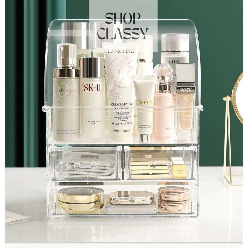 Shopclassyshop Acrulic Cosmetics Make up storage box desktop dust-proof skin care product storage table lipstick makeup