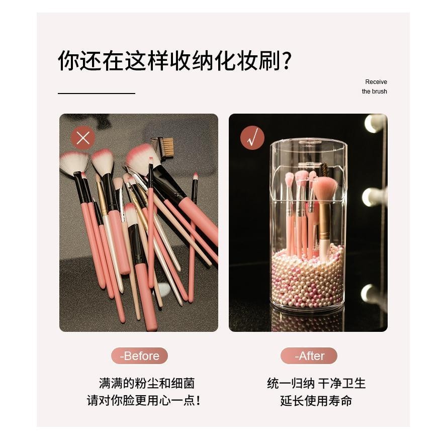 Shopclassyshop Acrylic plastic Brush holder Organizer eyebrow pencil beauty brush storage box cosmetics pen dust-proof