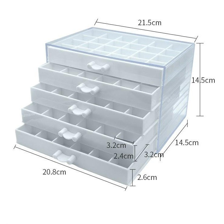 Shopclassyshop 5 Drawer 120 slot jewerly box anti-oxidation earring multi grid ring storage box