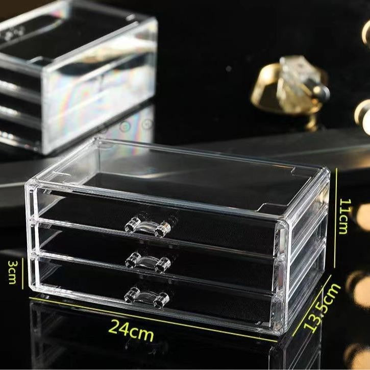 Shopclassyshop Transparent three-layer 72slot jewelry box anti-oxidation earring box multi-grid ring jewelry storage box