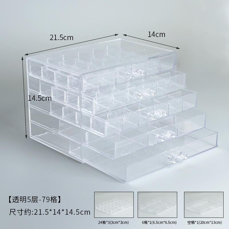 Shopclassyshop Five Drawer ins transparent Bracelet Organizer dust-proof earring bracelets necklaces jewelry storage box