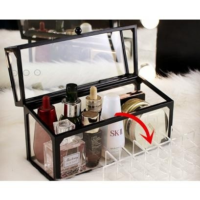 Shopclassyshop Glass Lipstick organizer Storage Box Makeup Organiser 40pcs / 24 pcs & 15 pcs
