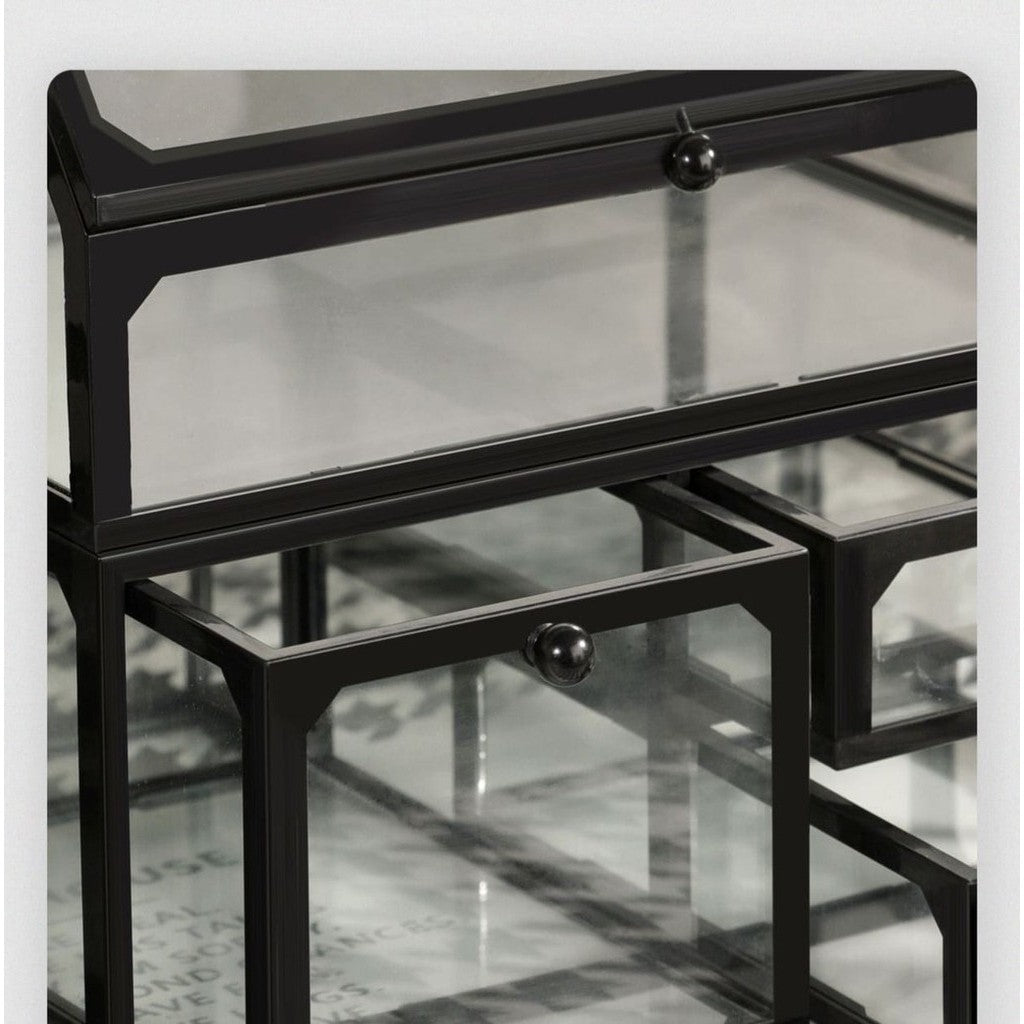Shop Classy Set of 2 Makeup Organizer Box Glass Brush Storage Box Eyebrow Pencil Cosmetic Drawer Organiser Jewelry