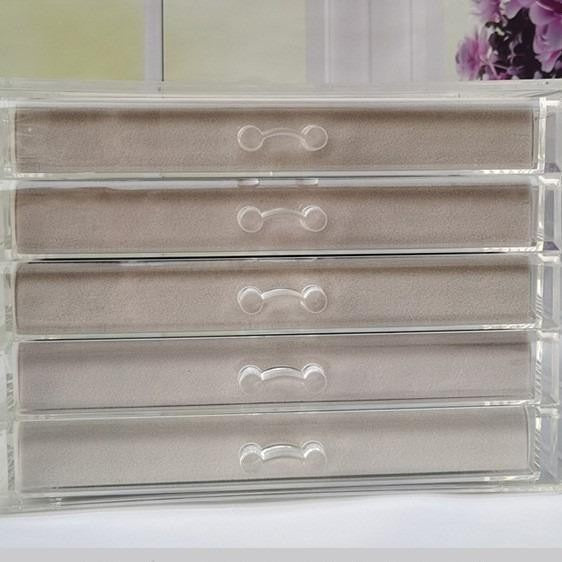 ShopClassyshop Five drawer acrylic velvet storage box jewelry organizer necklace earrings ring display rack