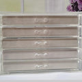 ShopClassyshop Five drawer acrylic velvet storage box jewelry organizer necklace earrings ring display rack