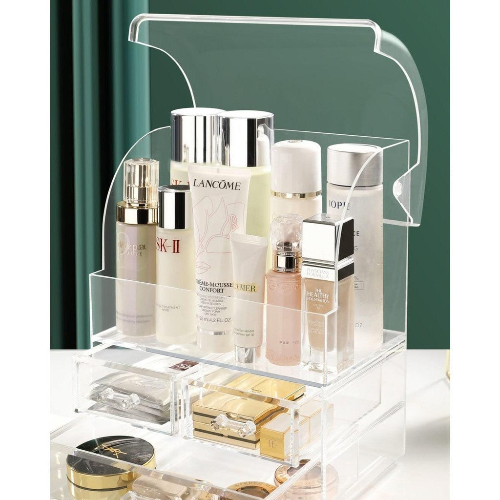 Shopclassyshop Acrulic Cosmetics Make up storage box desktop dust-proof skin care product storage table lipstick makeup