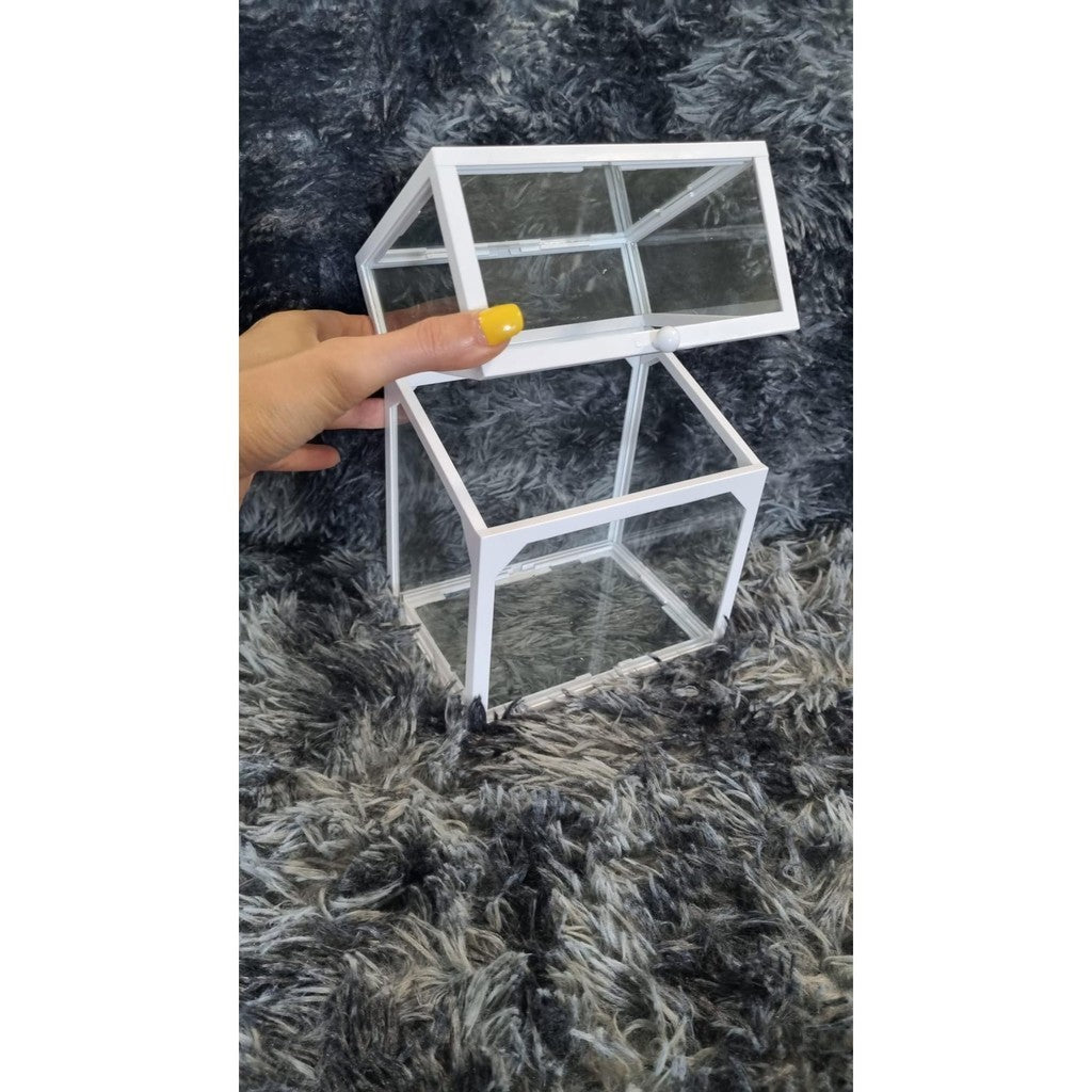 Glass Cosmetic Storage Box Desktop Organizing Facial Mask  Cosmetic Box Dustproof Lipstick Skin Care Storage Rack