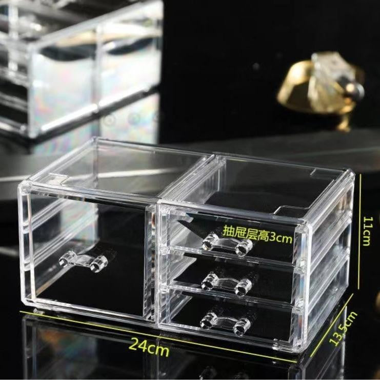 Shopclassyshop Transparent three-layer 72slot jewelry box anti-oxidation earring box multi-grid ring jewelry storage box