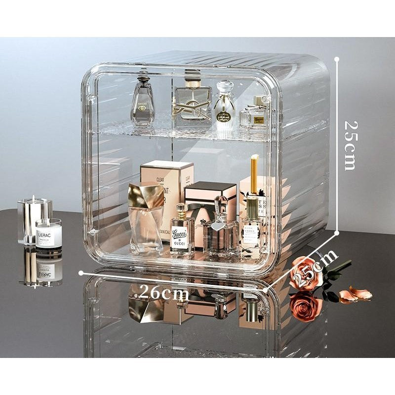 Shopclassy Transparent acrylic cosmetics skin care products dustproof finishing and storage Organizer