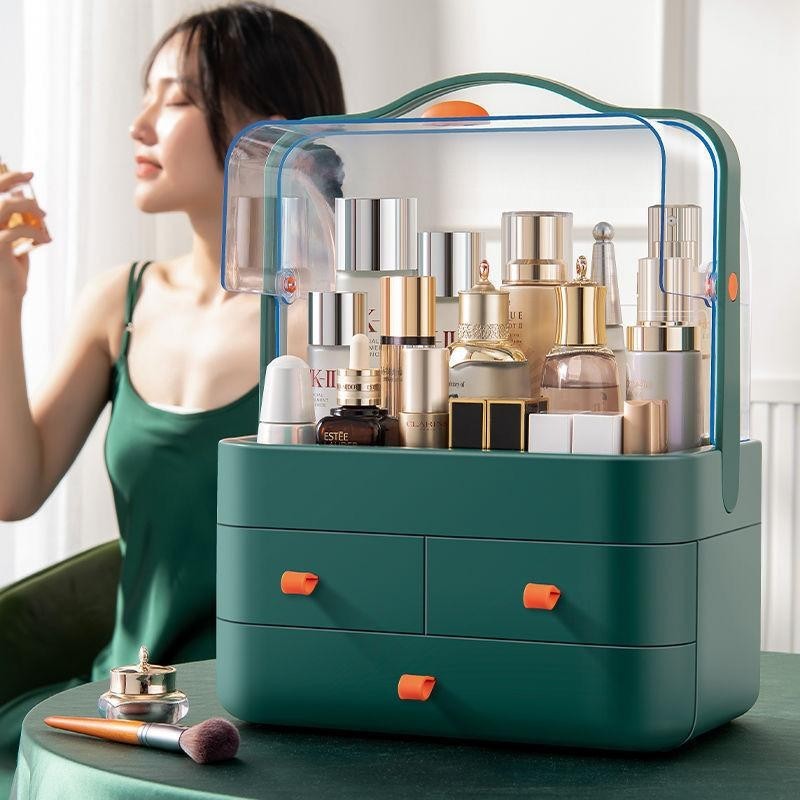 Acrylic Plastic Make Up Organizer Storage box Cosmetics Skin care products, facial mask,lipstick,dust-proof vanity