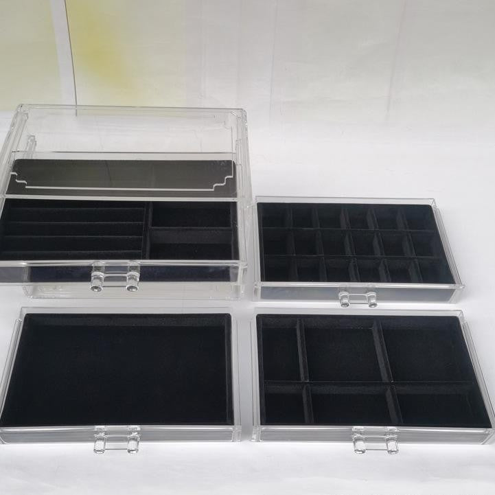 SG Stock ShopClassy Four-drawer acrylic velvet storage box jewelry necklace earrings earrings ring necklace display