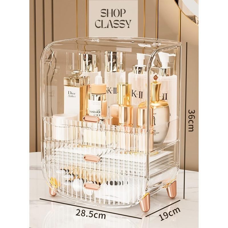 Premium Cosmetic Oraganizer Desktop storage rack large jewelry drawer organizer box dust-proof cosmetics storage box