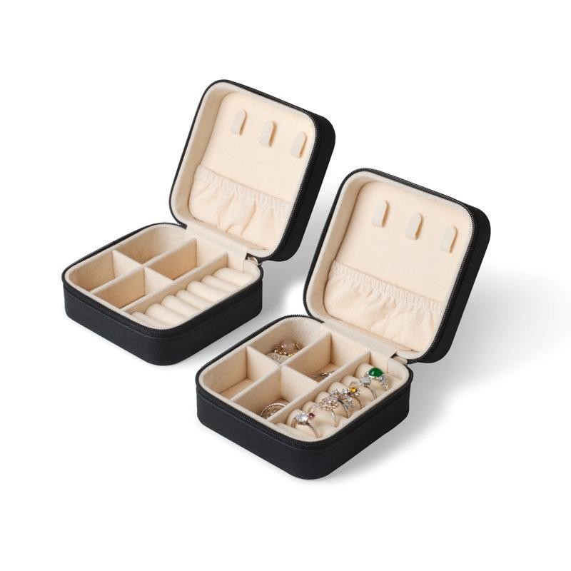 Shopclassyshop ladies mini Portable jewelry organizer travel organizer hand bag earrings rings pu leather box