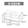 Shopclassy  tissue box holder Transparent Acrylic Nordic luxury remote control desktop storage