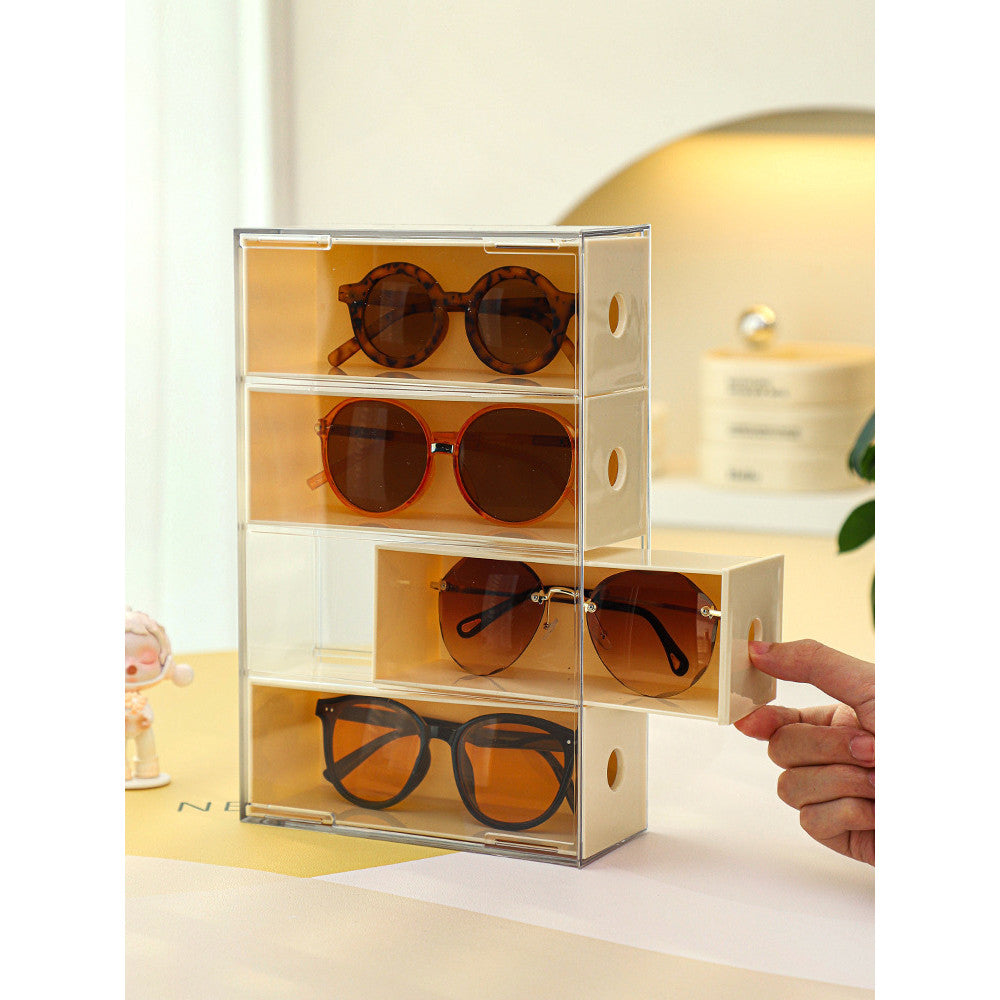 Shopclassyshop Acrylic tabletops glasses sunglasses organizer drawer divider dustproof stackable storage box