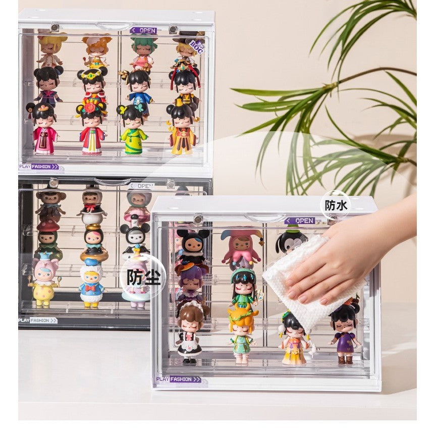 Acrylic Display Box fits Toy Popmart bearbrick Figurine Display Case Blind Box Lego Display Cabinet Removable Shelf