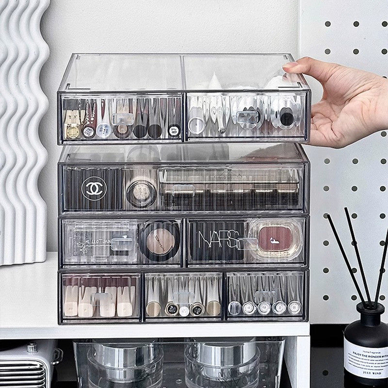 ShopClassyShop Transparent water ripples stacked drawer storage boxes ladies tabletop cosmetics storage