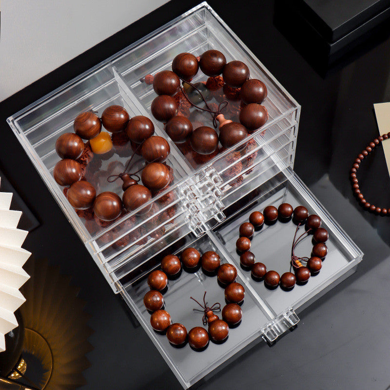 Shopclassyshop Dust-proof bracelets Organizer storage bracelet box beads Bodhi beads transparent multi-layer display box