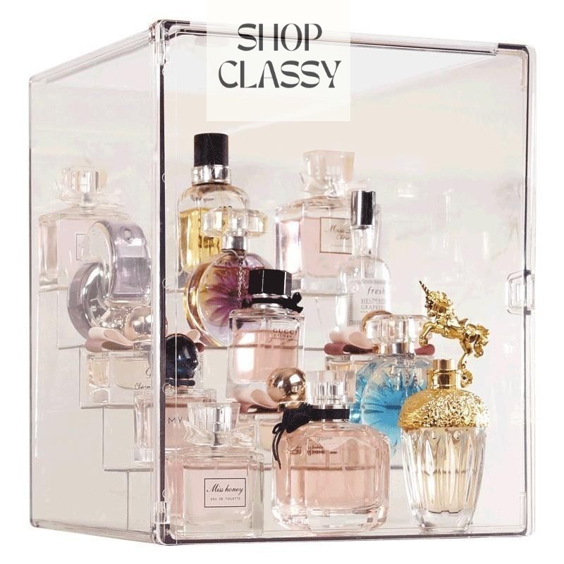 Shopclassyshop Perfume/Toy storage box display cabinet dust-proof transparent large table cosmetics skincare