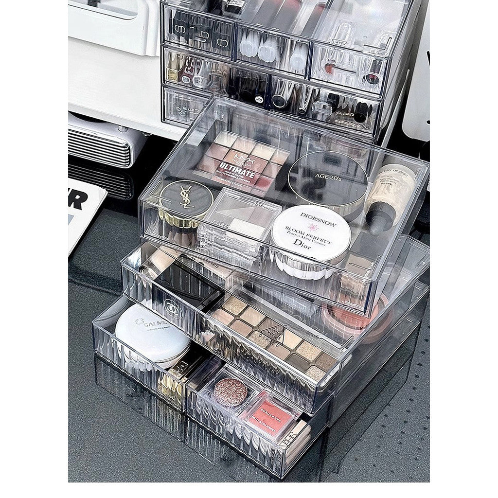 ShopClassyShop Transparent water ripples stacked drawer storage boxes ladies tabletop cosmetics storage