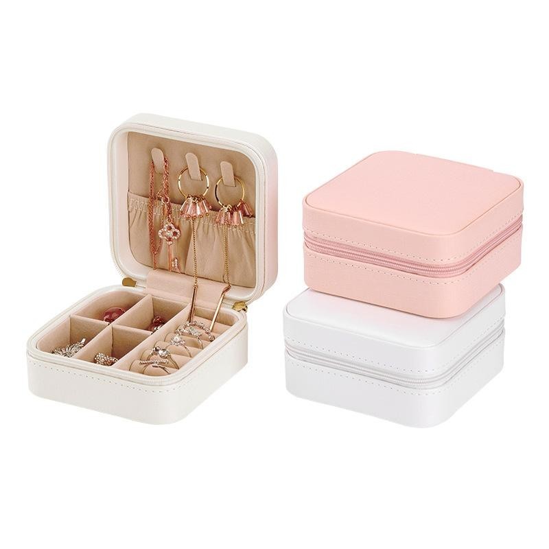 Shopclassyshop ladies mini Portable jewelry organizer travel organizer hand bag earrings rings pu leather box