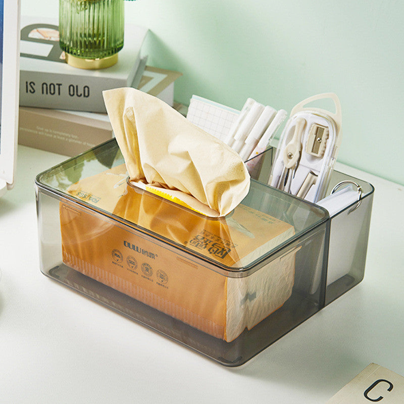 Shopclassy  tissue box holder Transparent Acrylic Nordic luxury remote control desktop storage