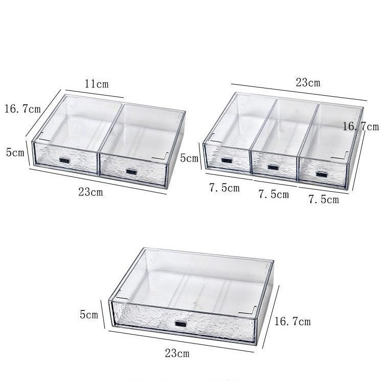 ShopClassyShop Transparent water ripples stacked drawer storage boxes ladies tabletop cosmetics storage