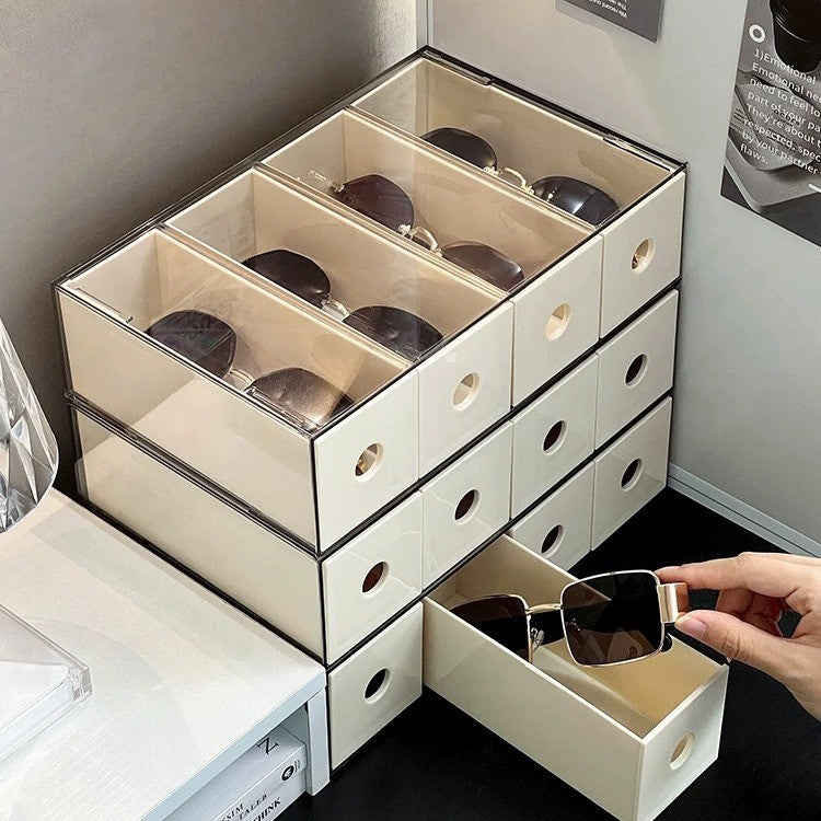 Shopclassyshop Acrylic tabletops glasses sunglasses organizer drawer divider dustproof stackable storage box