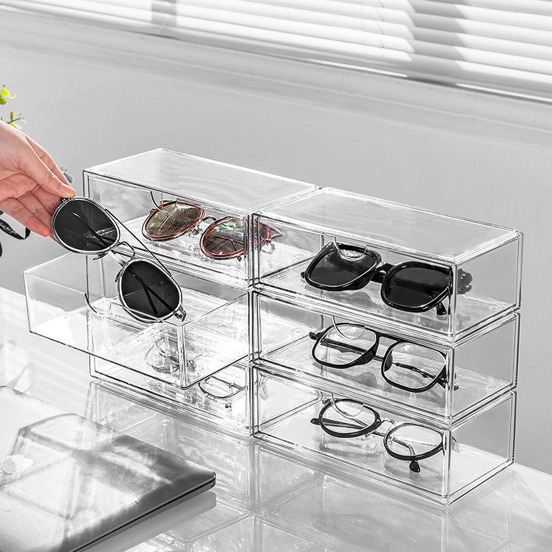 Shopclassyshop Acrylic drawer storage box stacked for glasses sunglasses display stationery contact lenses