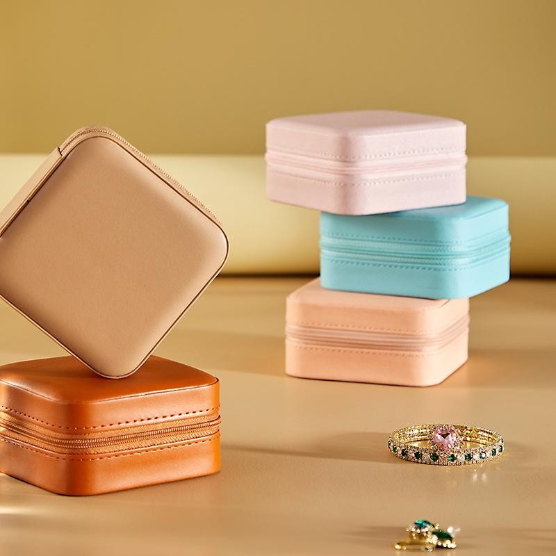 Shopclassyshop ladies mini Portable jewelry organizer travel organizer hand bag earrings rings pu leather box