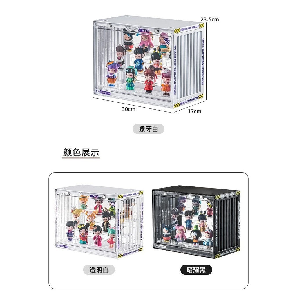 Acrylic Display Box fits Toy Popmart bearbrick Figurine Display Case Blind Box Lego Display Cabinet Removable Shelf