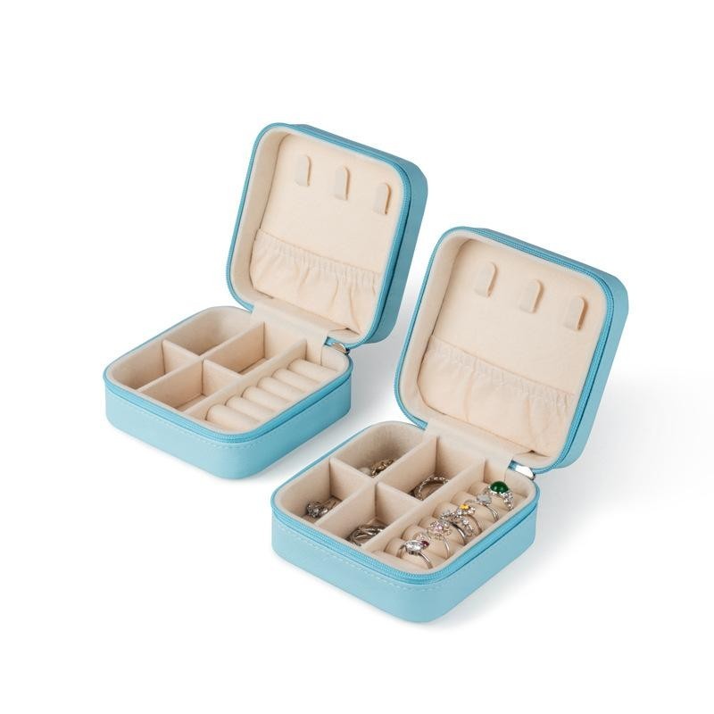 Shopclassyshop ladies mini Portable jewelry organizer travel organizer hand bag earrings rings pu leather box