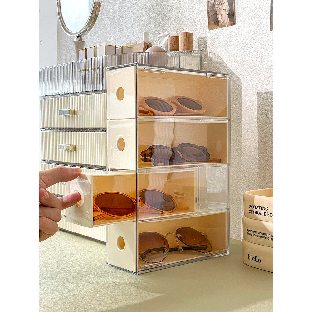 Shopclassyshop Acrylic tabletops glasses sunglasses organizer drawer divider dustproof stackable storage box