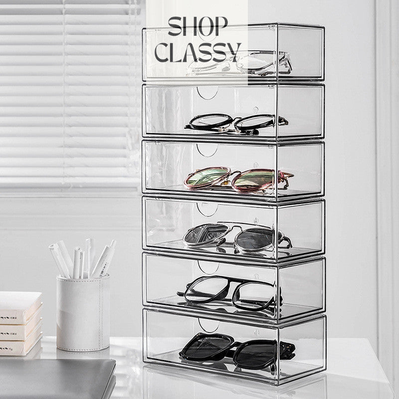 Shopclassyshop Acrylic drawer storage box stacked for glasses sunglasses display stationery contact lenses