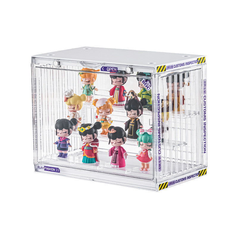 Acrylic Display Box fits Toy Popmart bearbrick Figurine Display Case Blind Box Lego Display Cabinet Removable Shelf
