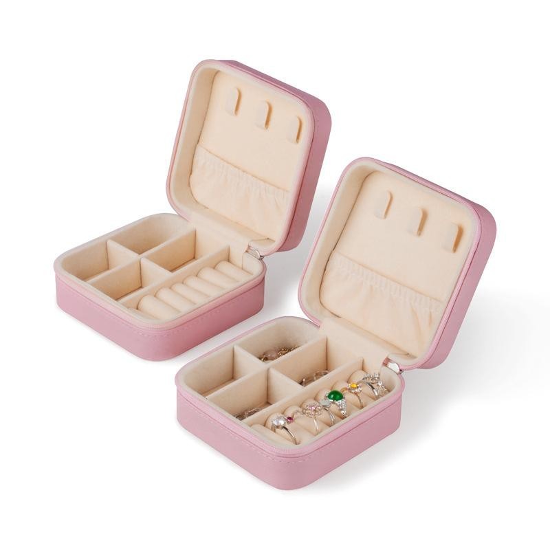 Shopclassyshop ladies mini Portable jewelry organizer travel organizer hand bag earrings rings pu leather box